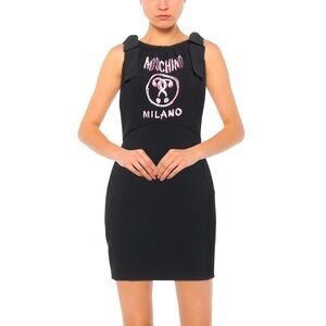 MOSCHINO COUTURE || Woman’s Black Logo Tie Shoulder Dress Size (42)=size 8